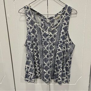 Lucky Brand Blue and White Tank Top